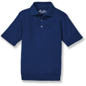 Visitation Adult Navy Short Sleeve Banded Bottom Golf Shirt
