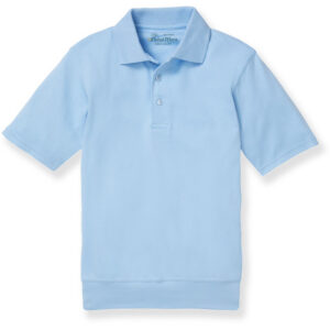 Visitation Youth SS Light Blue  Golf Shirt Banded Bottom